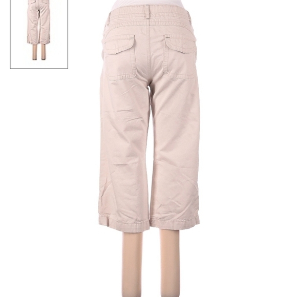 Old Navy Maternity Low Waist Cropped Khaki Pants Women's Size 8 Adjustable Waist - Picture 2 of 11